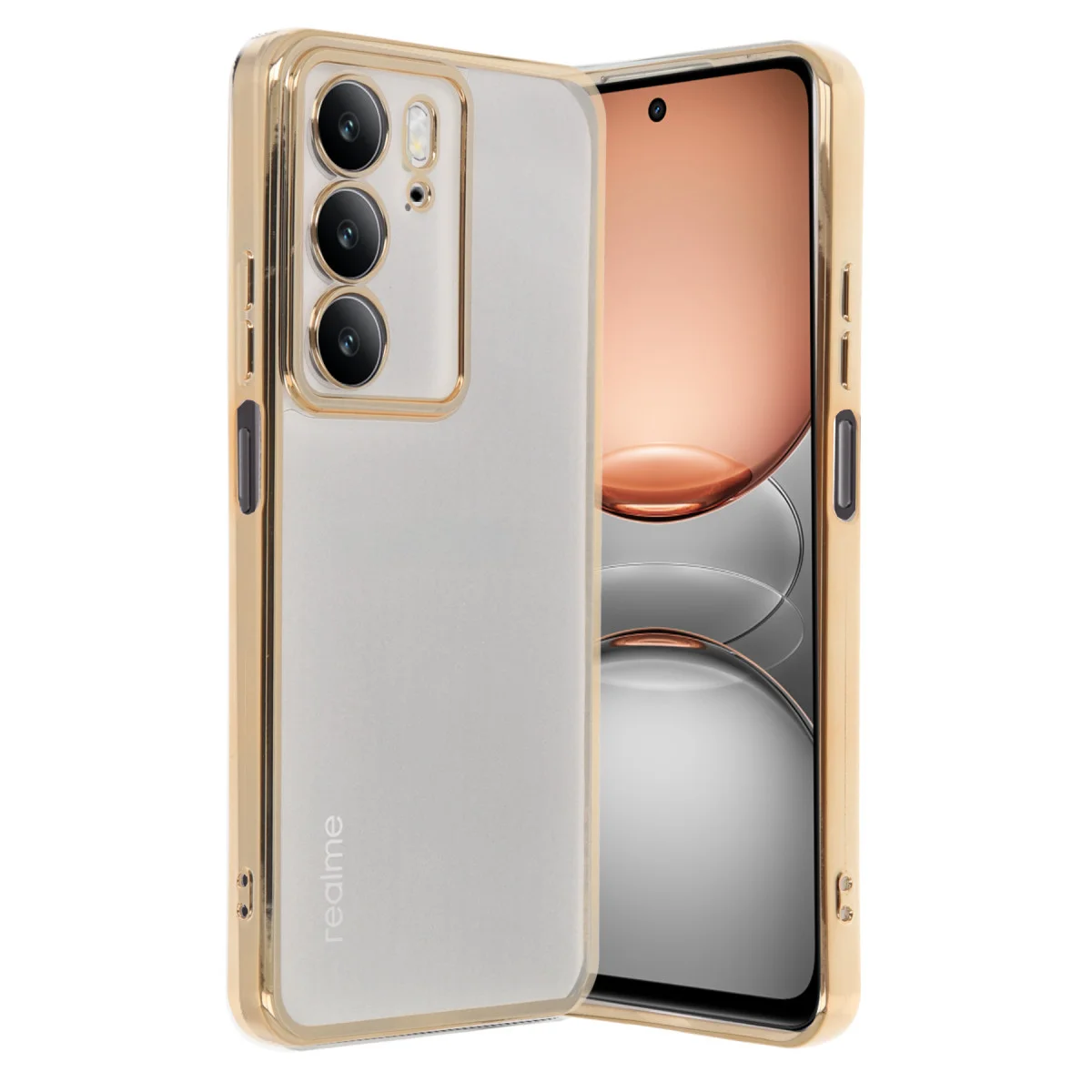 Realme C75 4G Kılıf Razer Lensli Silikon - Gold