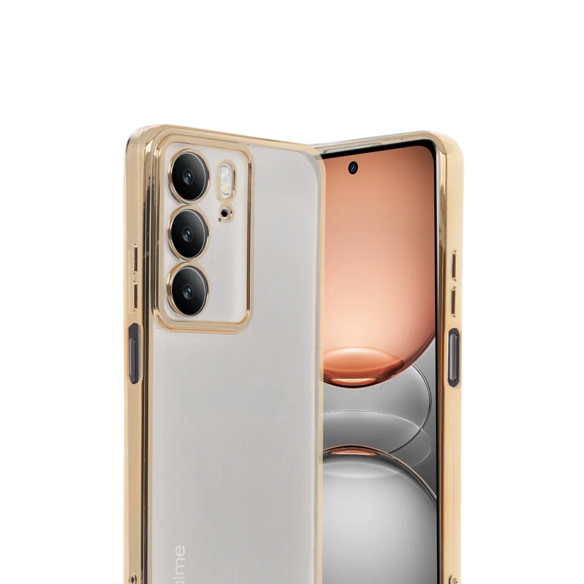 Realme C75 4G Kılıf Razer Lensli Silikon - Gold