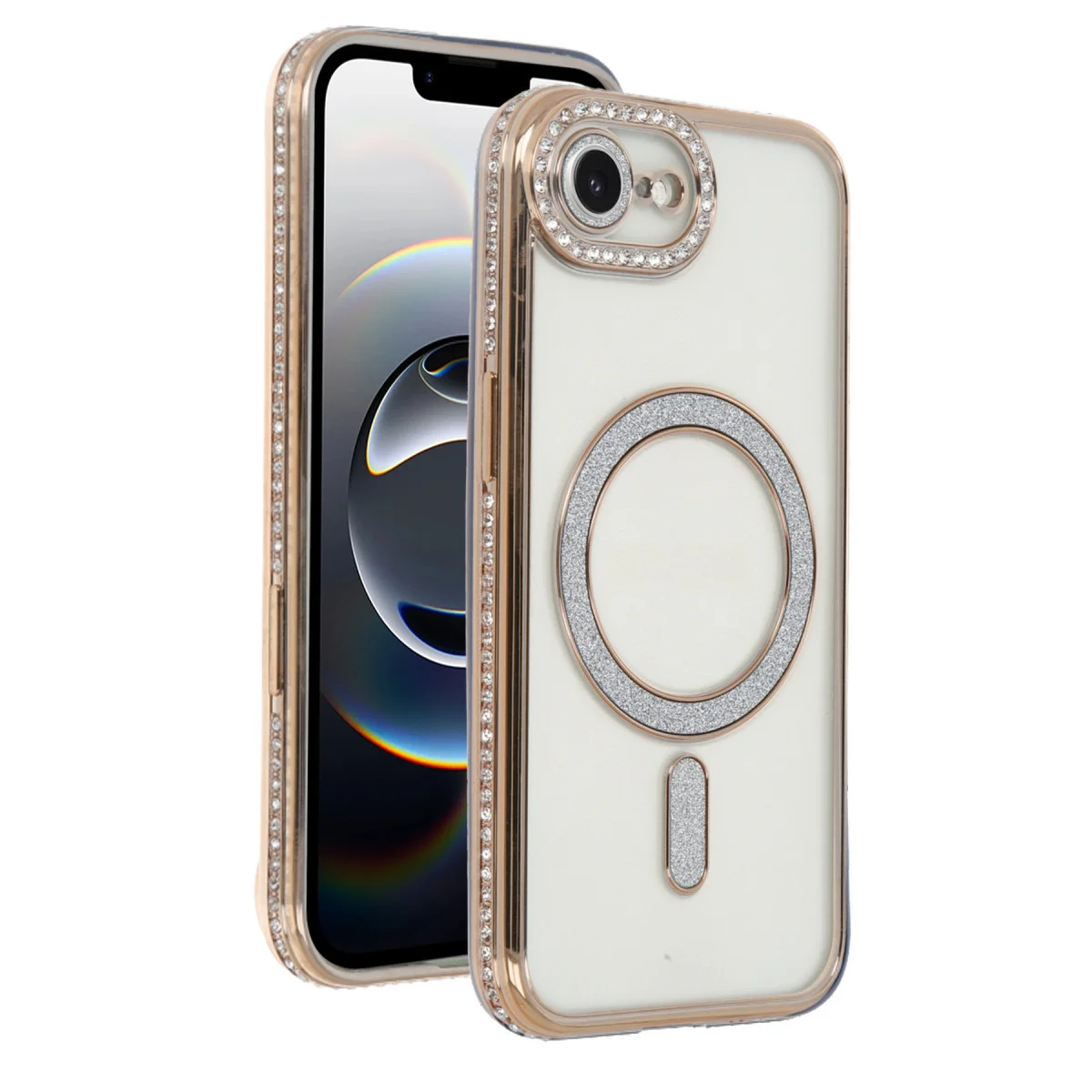 iPhone 16E Joke Simli Magneticsafe Kılıf - Gold