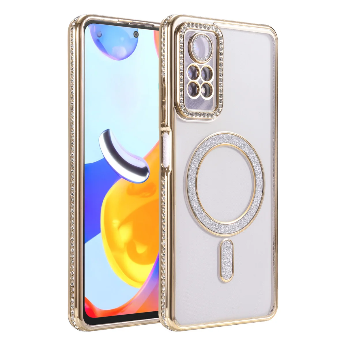 Redmi Note 12 Pro 4G Joke Simli Magneticsafe Kılıf - Gold