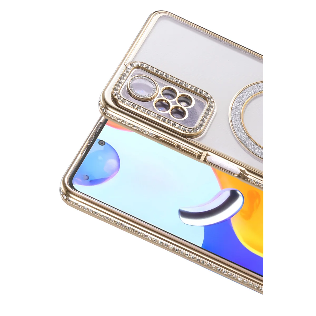 Redmi Note 12 Pro 4G Joke Simli Magneticsafe Kılıf - Gold