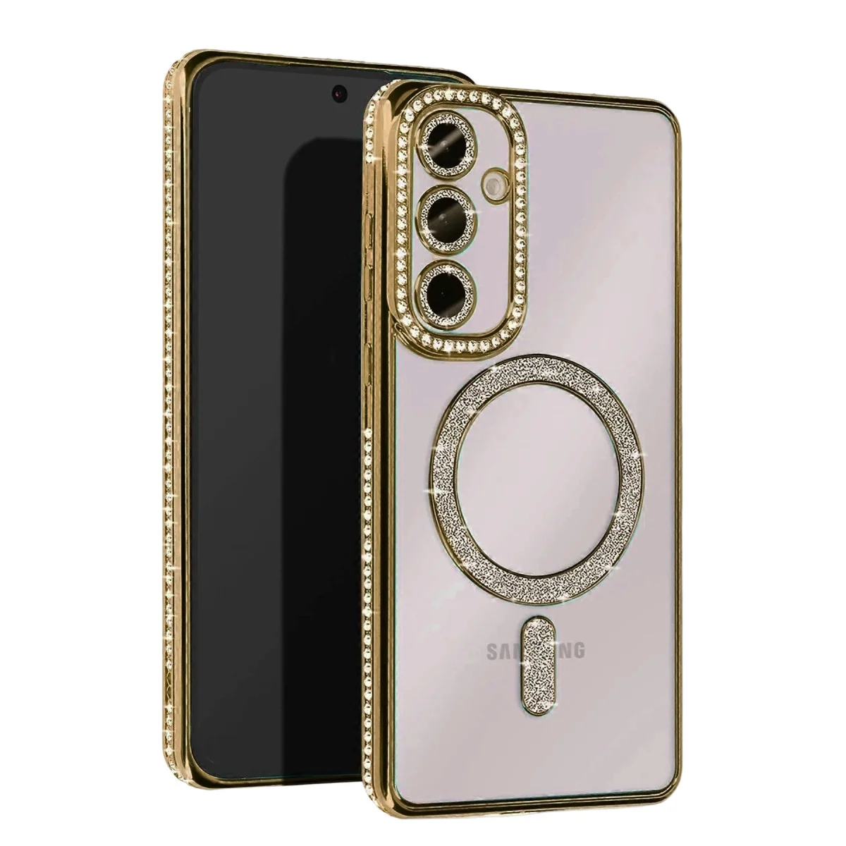 Galaxy S24 FE Joke Simli Magneticsafe Kılıf - Gold