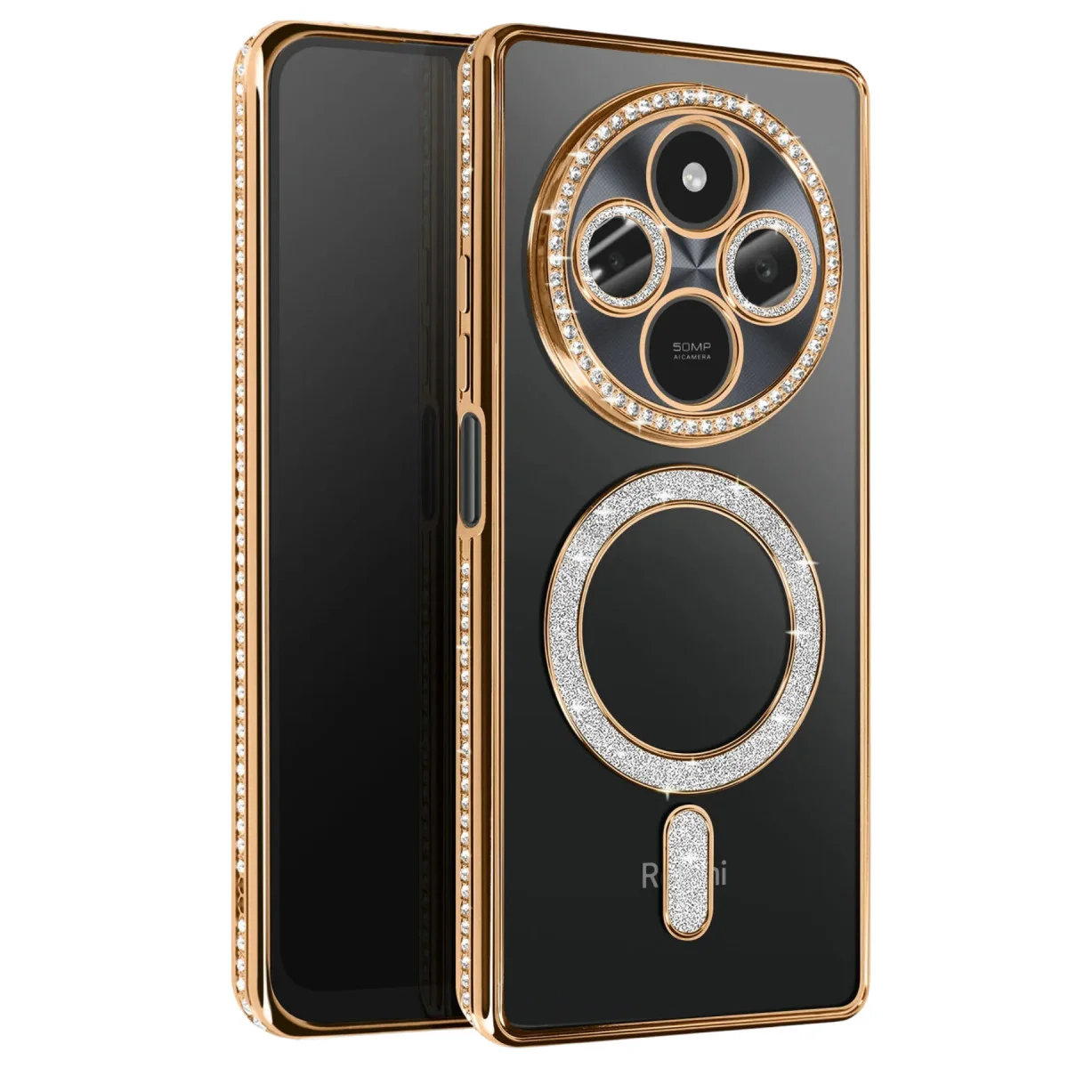 Redmi 14C Joke Simli Magneticsafe Kılıf - Gold