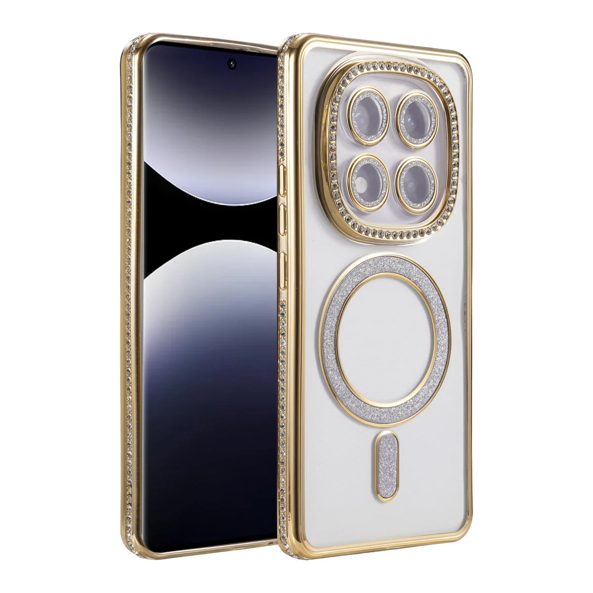 Redmi Note 14 Pro 5G Joke Simli Magneticsafe Kılıf - Gold