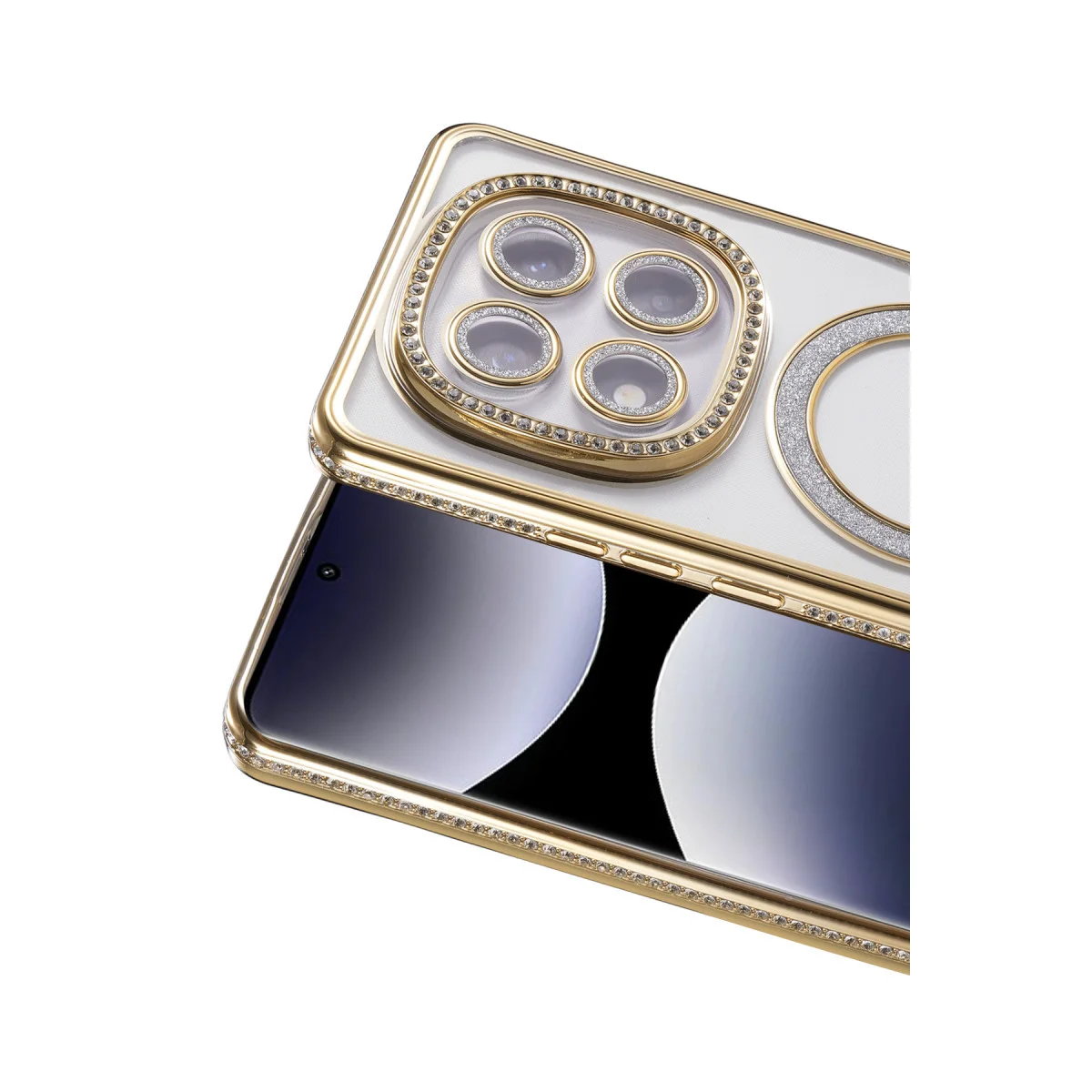 Redmi Note 14 Pro 5G Joke Simli Magneticsafe Kılıf - Gold