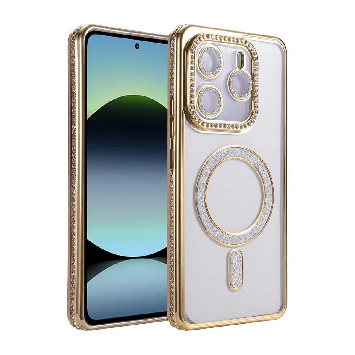 Redmi Note 14 4G Joke Simli Magneticsafe Kılıf - Gold