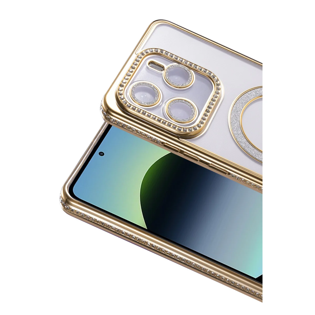 Redmi Note 14 4G Joke Simli Magneticsafe Kılıf - Gold