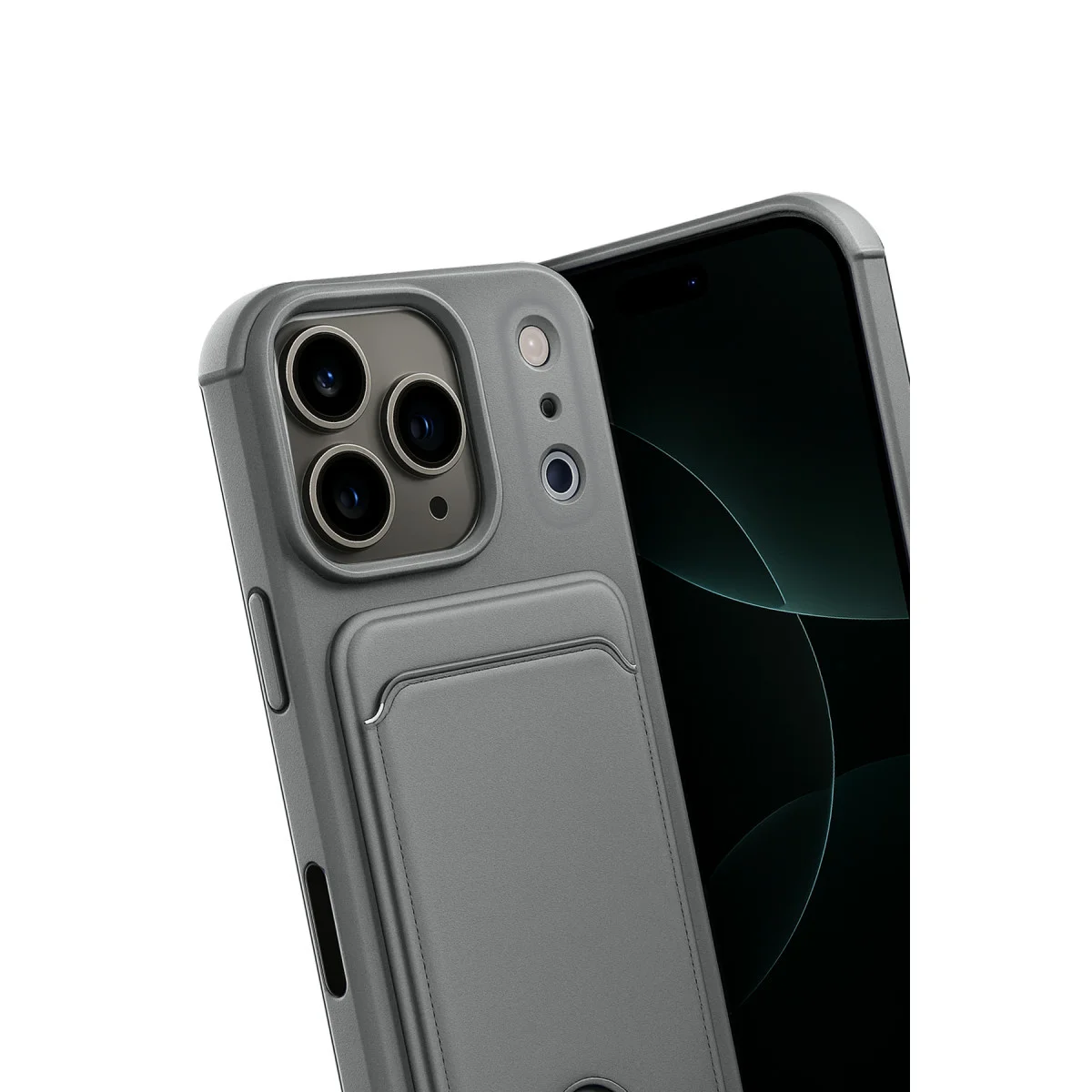 iPhone 17 Pro Kelvin Kartvizitli Silikon - Gri