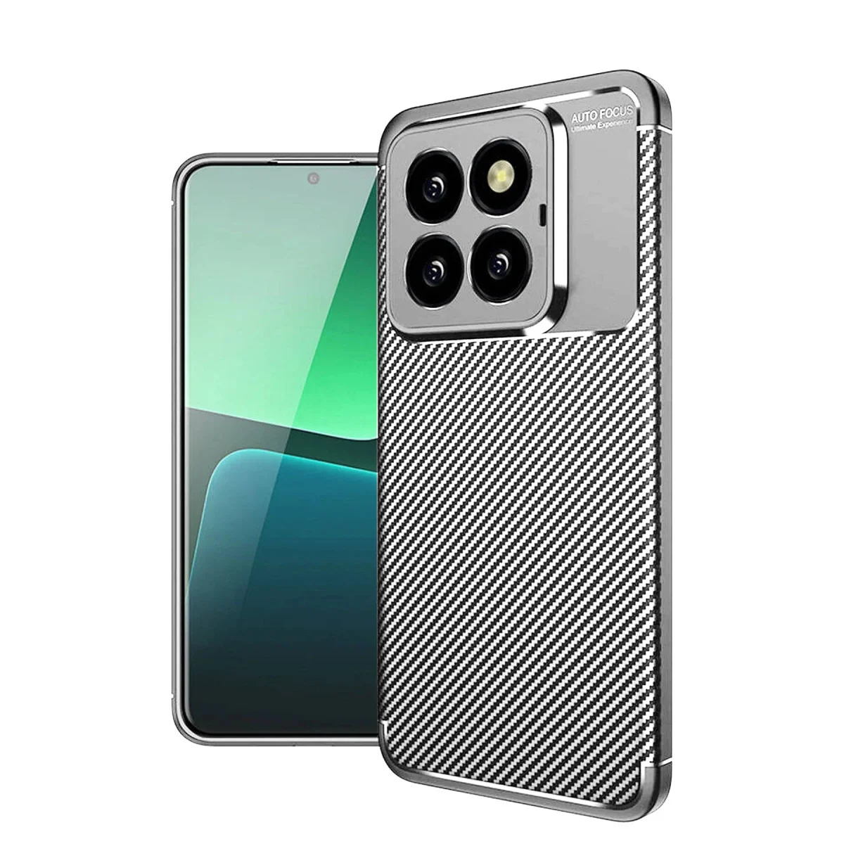 Mi 14T Pro Kılıf Auto Focus Karbon Kapak - Gri