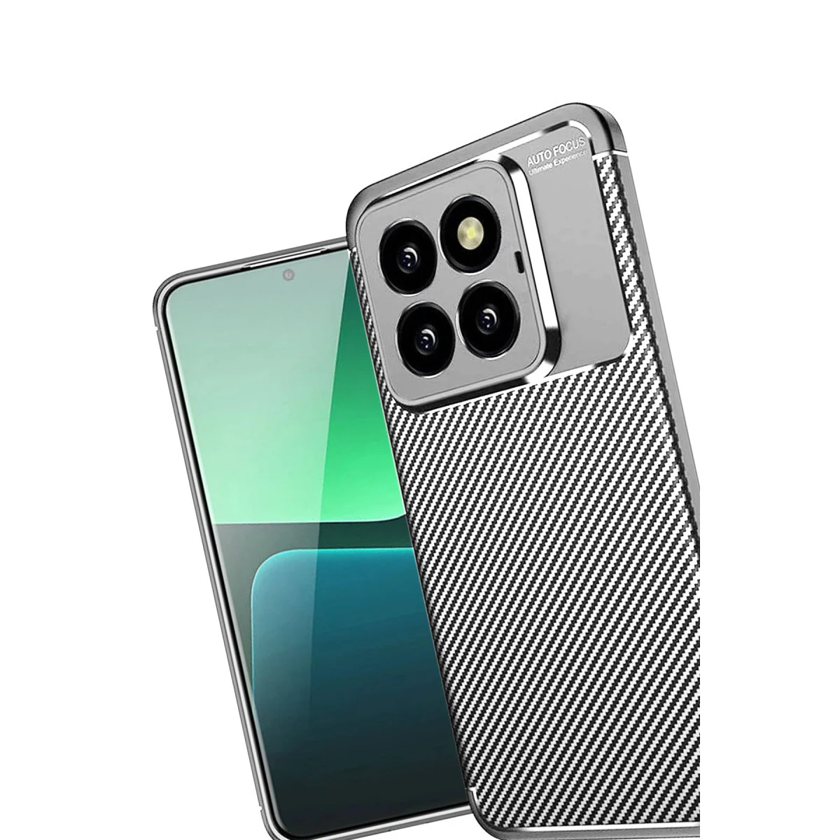 Mi 14T Pro Kılıf Auto Focus Karbon Kapak - Gri