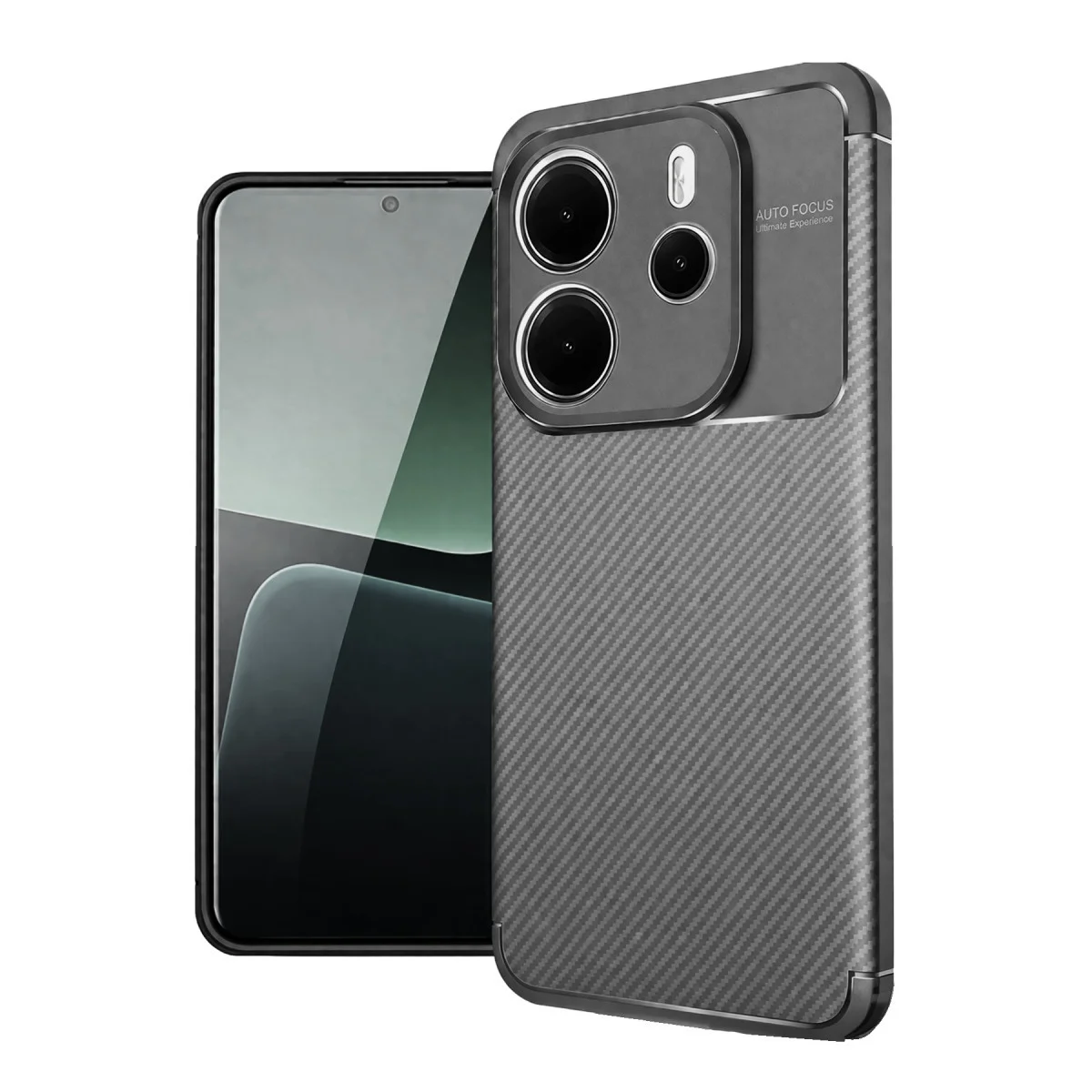 Redmi Note 14 4G Kılıf Auto Focus Karbon Kapak - Gri