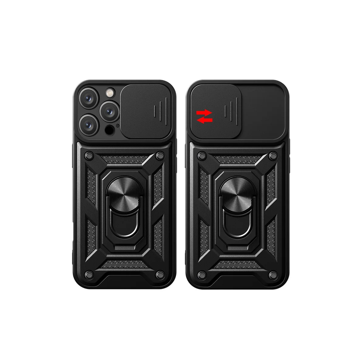 iPhone 16 Pro Kılıf Pars Lens Yüzüklü Silikon - Gümüş