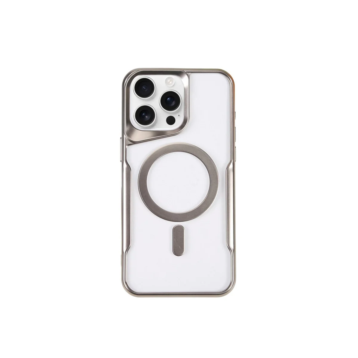 iPhone 11 Pro Max Kılıf Boyi Magsafe Silikon Kapak - Gümüş