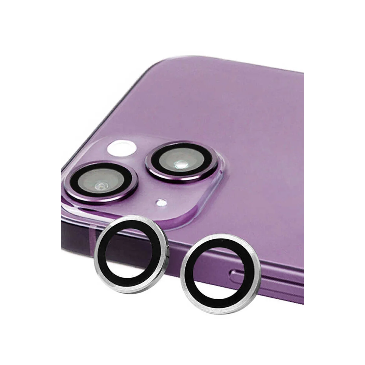iPhone 14 Plus Raze Metal Kamera Lens - Gümüş