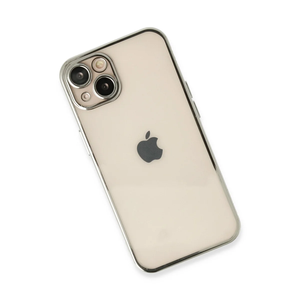 iPhone 13 Kılıf Razer Lensli Silikon - Gümüş