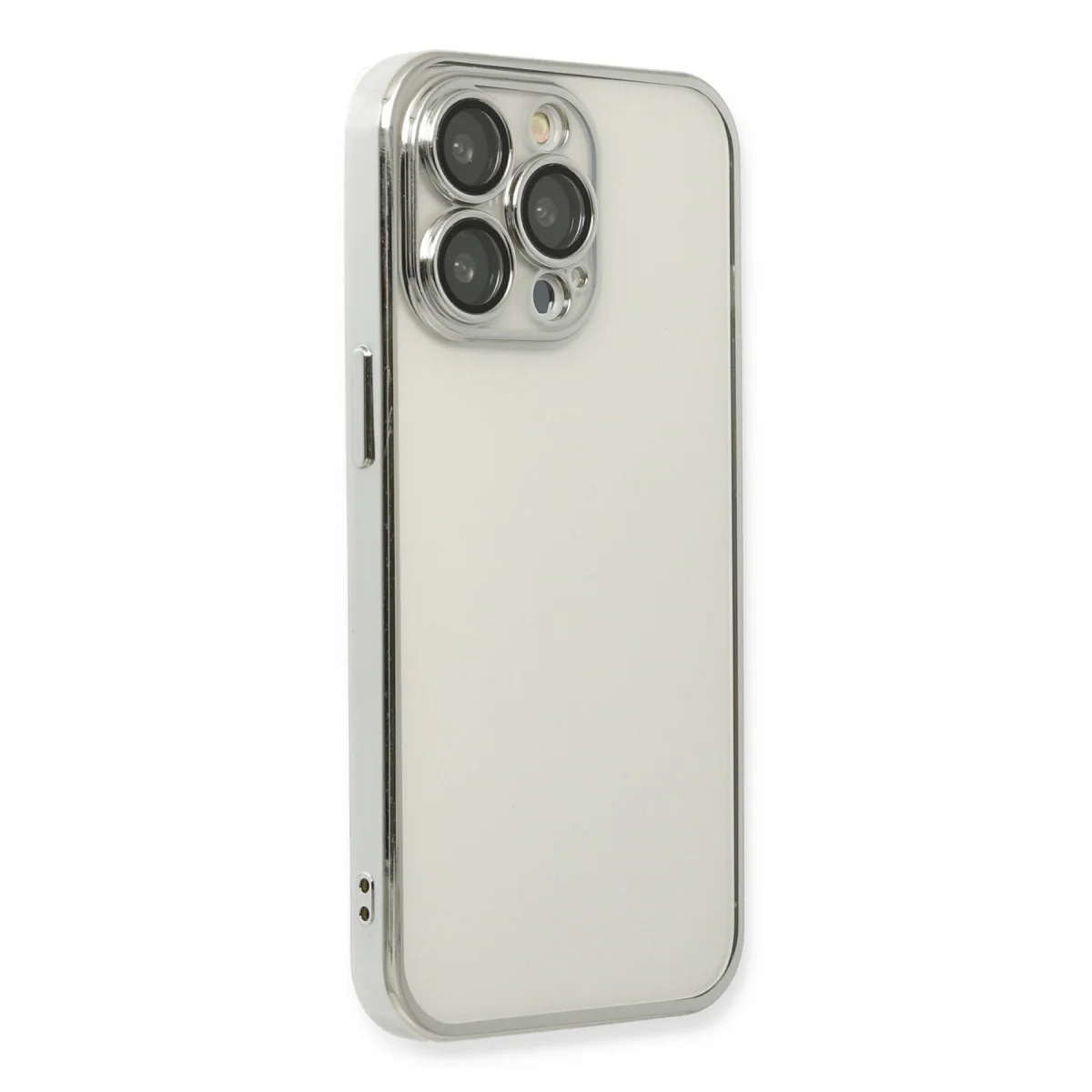 iPhone 13 Pro Max Kılıf Razer Lensli Silikon - Gümüş
