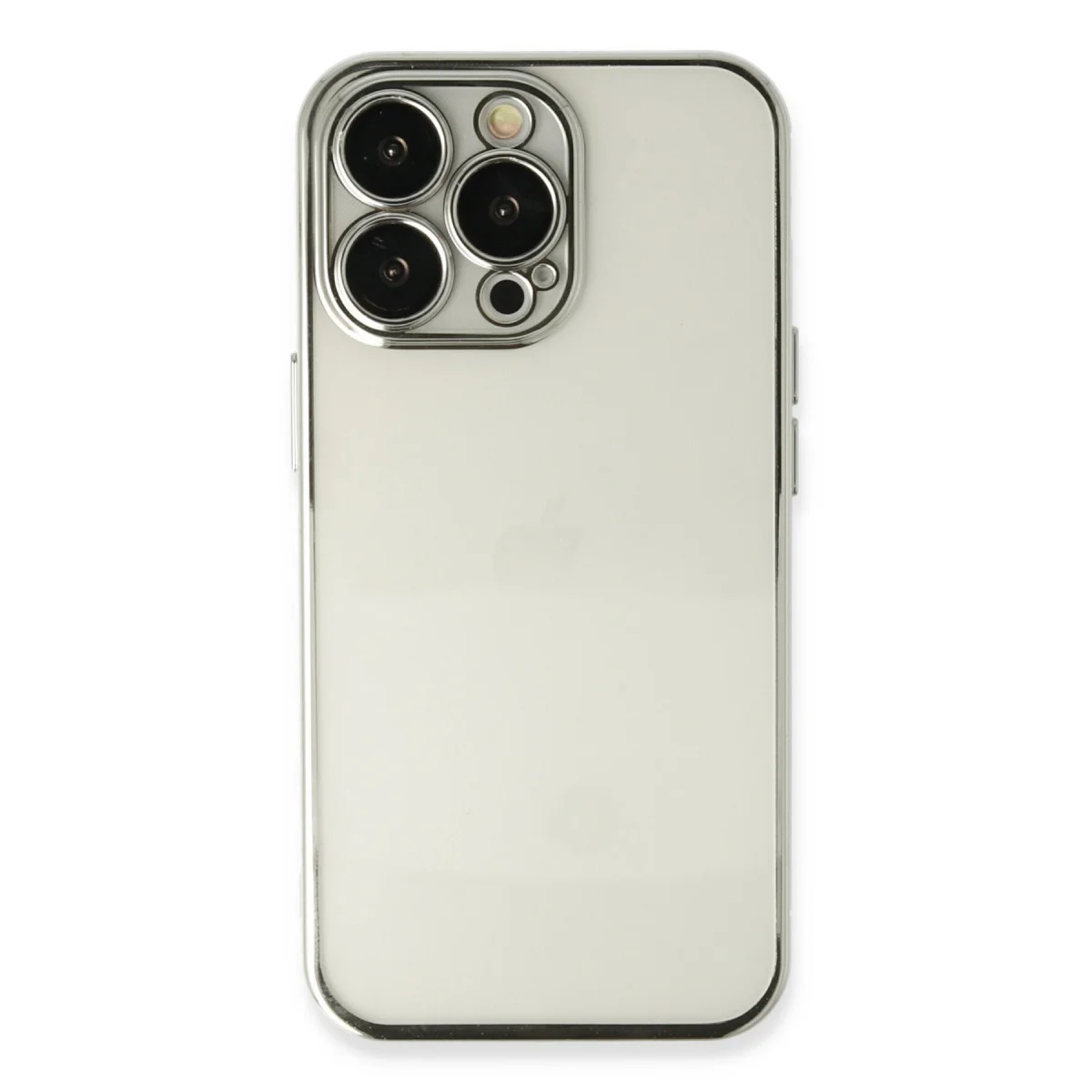 iPhone 14 Pro Kılıf Razer Lensli Silikon - Gümüş