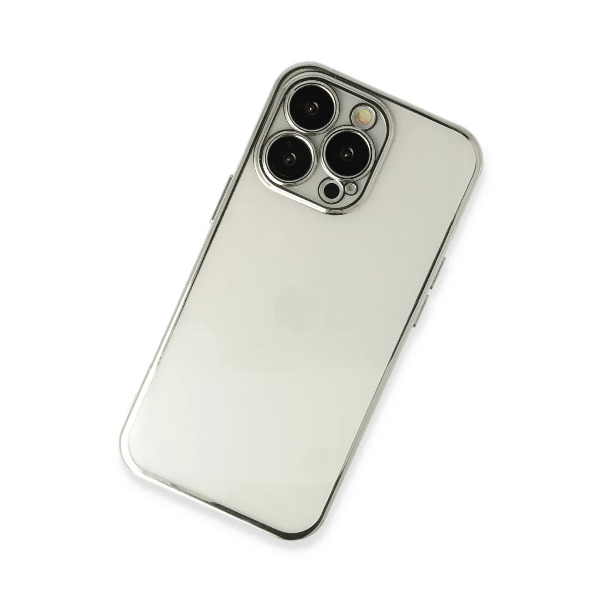 iPhone 14 Pro Kılıf Razer Lensli Silikon - Gümüş