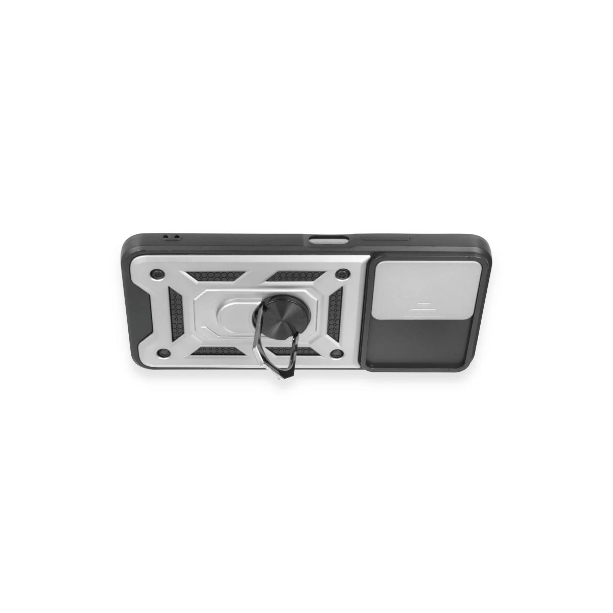 Redmi Note 12 5G Kılıf Pars Lens Yüzüklü Silikon - Gümüş