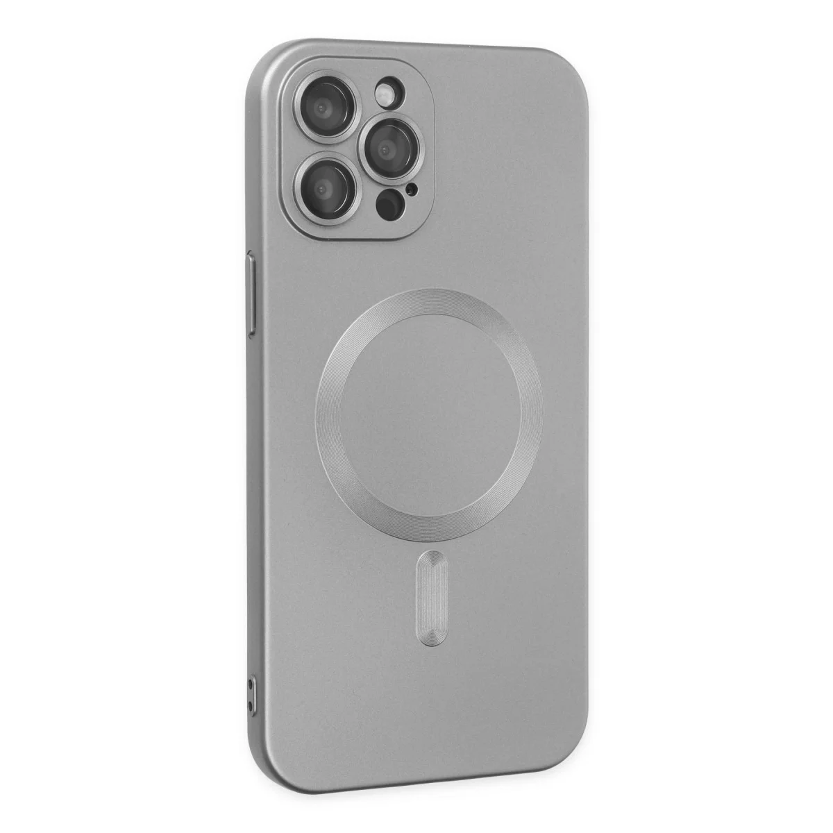iPhone 12 Pro Max Kılıf Moshi Lens Magneticsafe Silikon - Gümüş