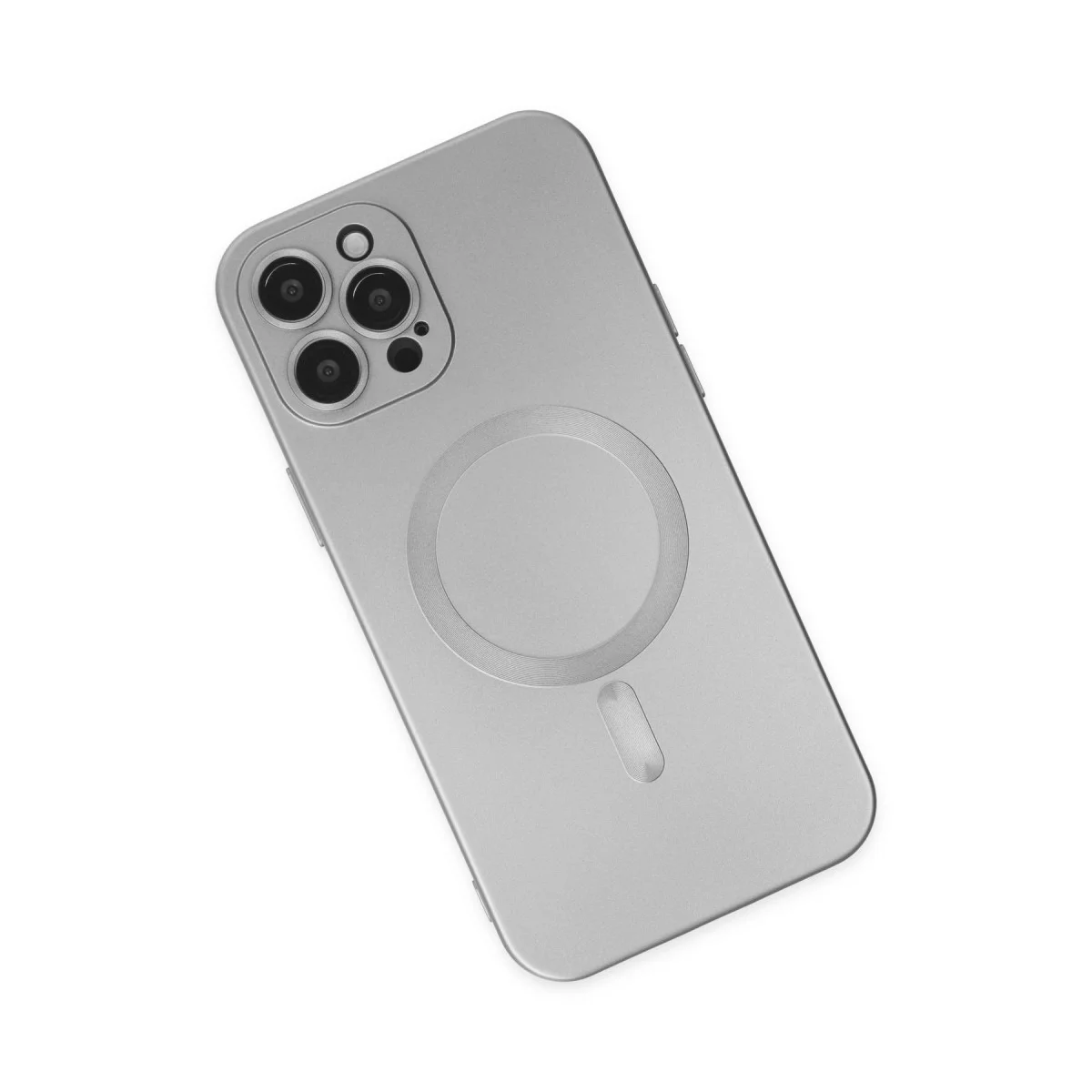 iPhone 12 Pro Max Kılıf Moshi Lens Magneticsafe Silikon - Gümüş