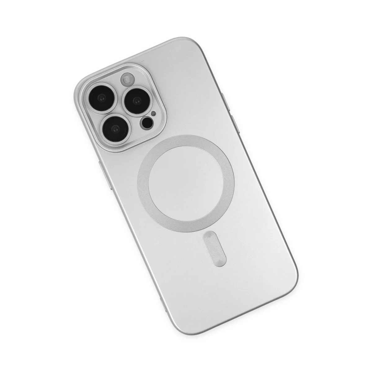 iPhone 13 Pro Max Kılıf Moshi Lens Magneticsafe Silikon - Gümüş