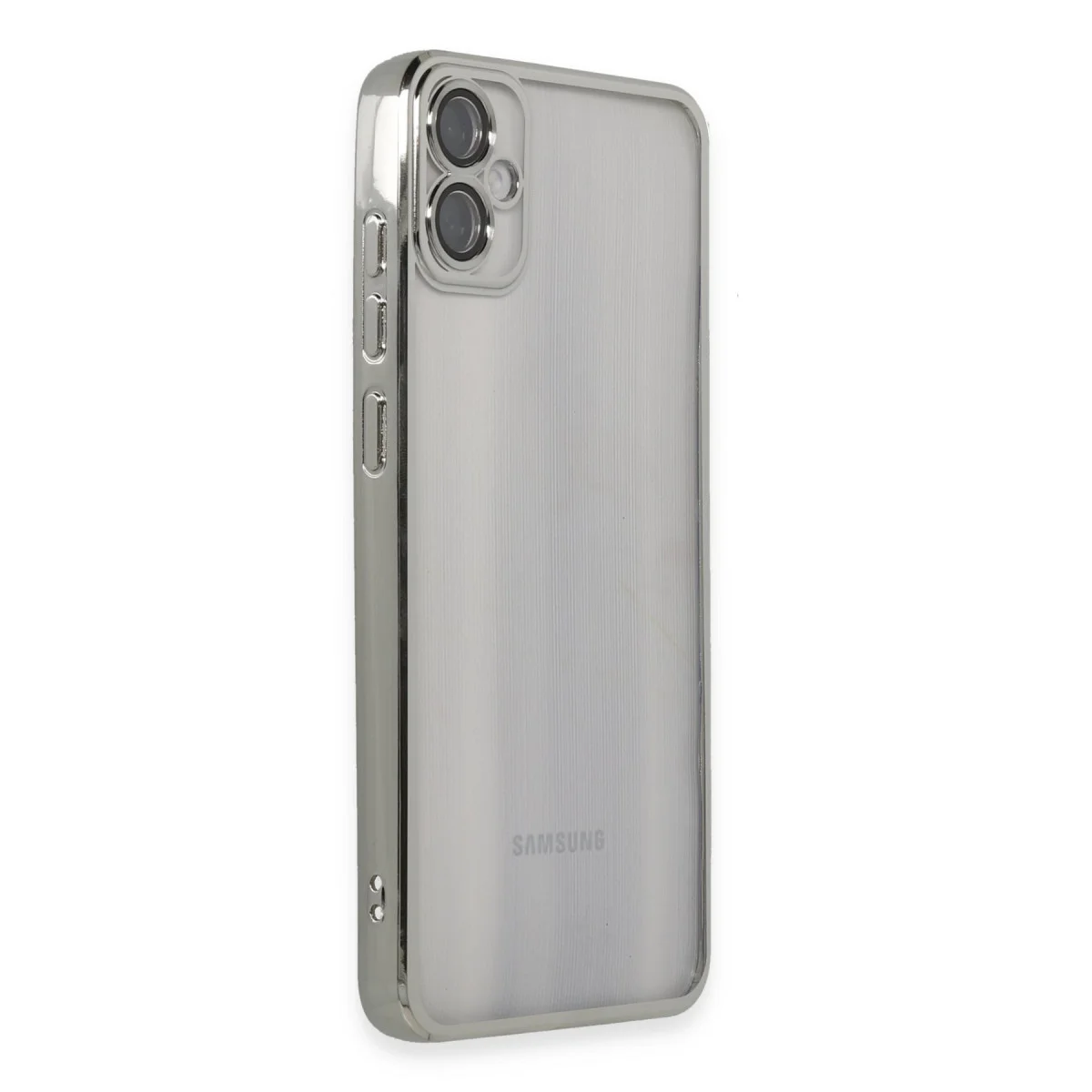 Galaxy A05 Kılıf Razer Lensli Silikon - Gümüş