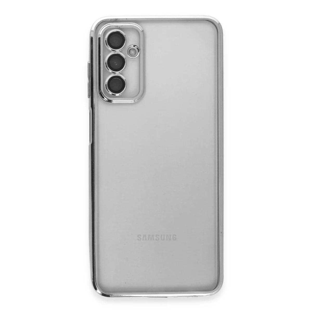 Galaxy M23 Kılıf Razer Lensli Silikon - Gümüş