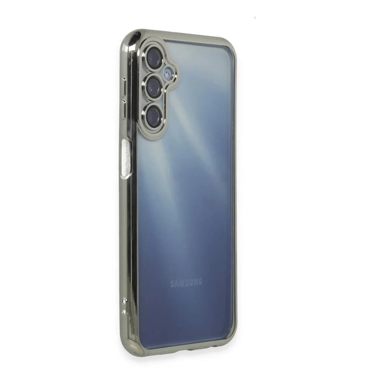 Galaxy A55 5G Kılıf Razer Lensli Silikon - Gümüş