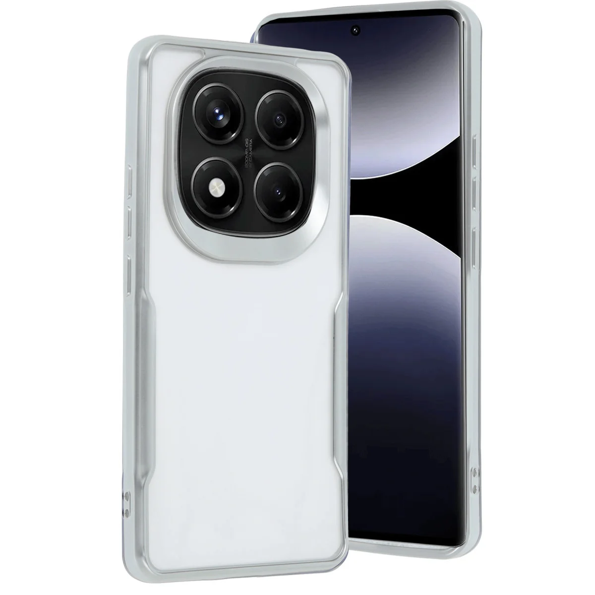 Redmi Note 14 Pro Plus Kılıf Boyi Silikon Kapak - Gümüş