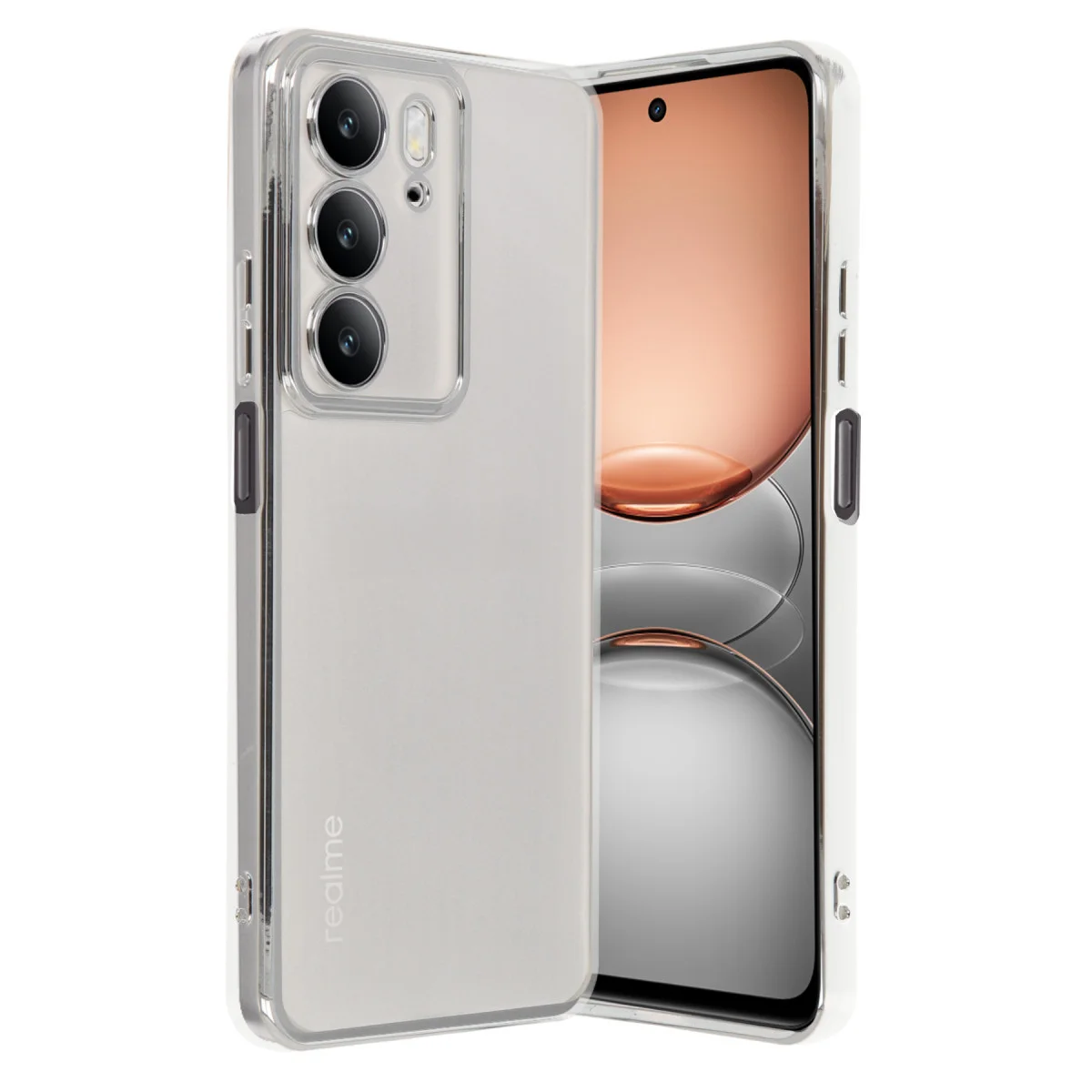 Realme C75 4G Kılıf Razer Lensli Silikon - Gümüş