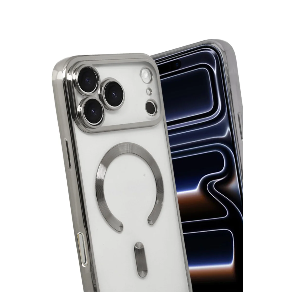 iPhone 17 Pro Max Kross Magneticsafe Kapak - Gümüş