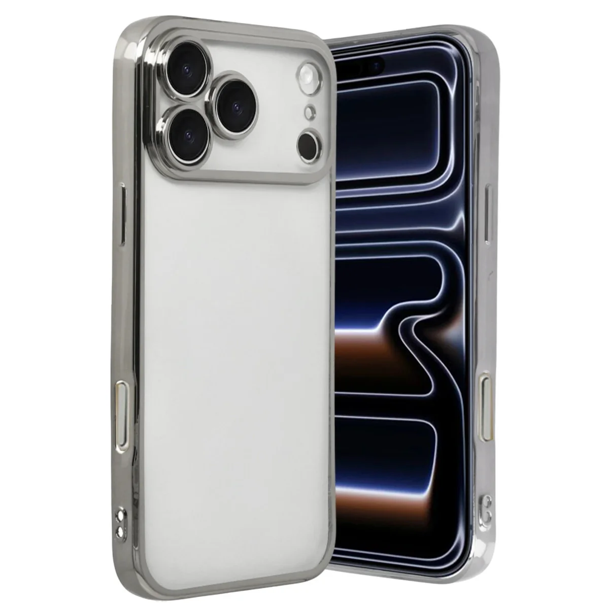 iPhone 17 Pro Razer Lensli Silikon - Gümüş