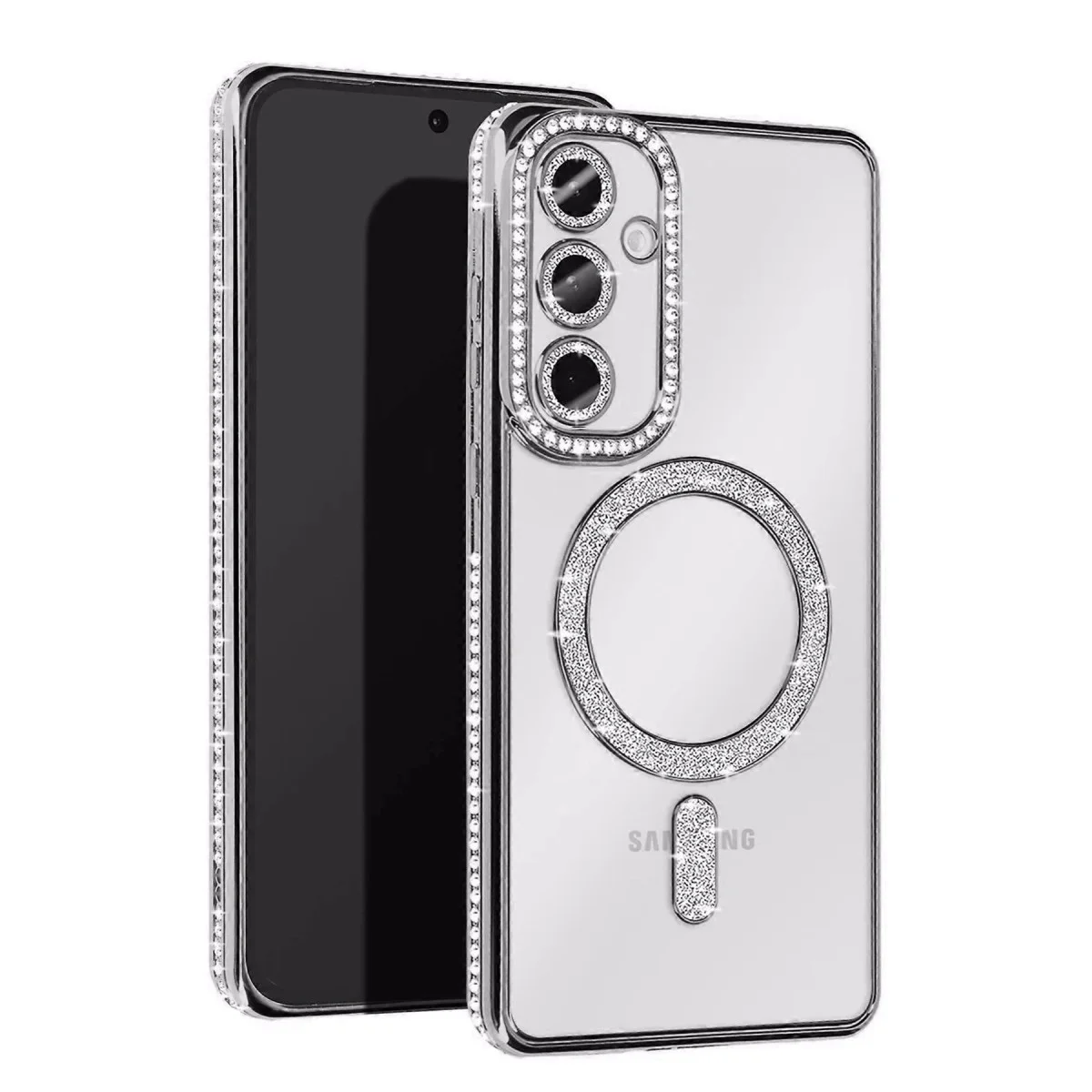 Galaxy A25 5G Joke Simli Magneticsafe Kılıf - Gümüş