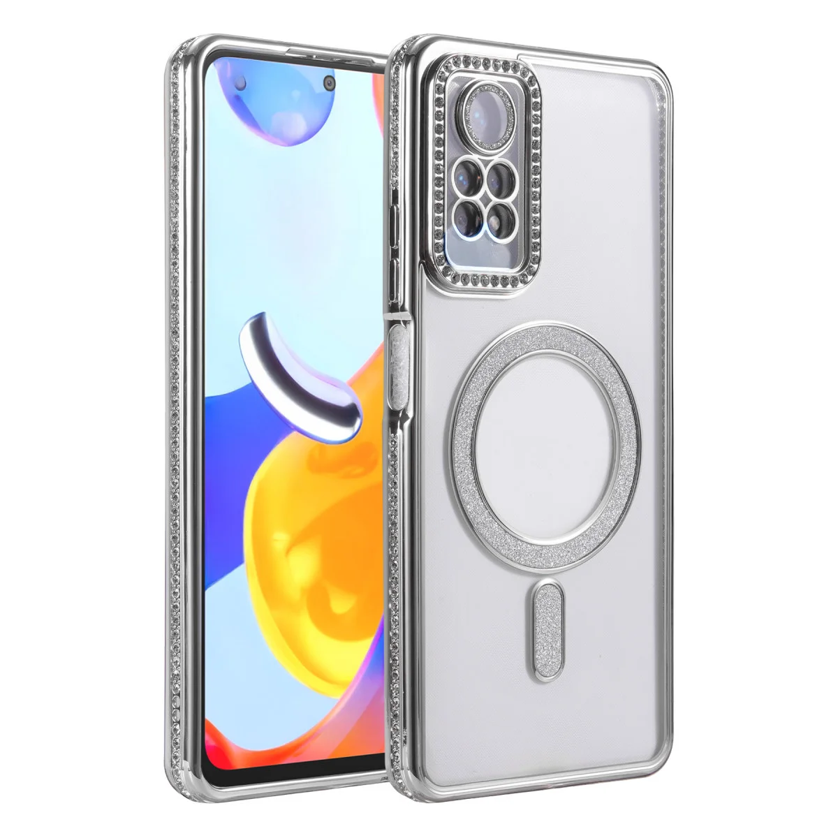 Redmi Note 12 Pro 4G Joke Simli Magneticsafe Kılıf - Gümüş