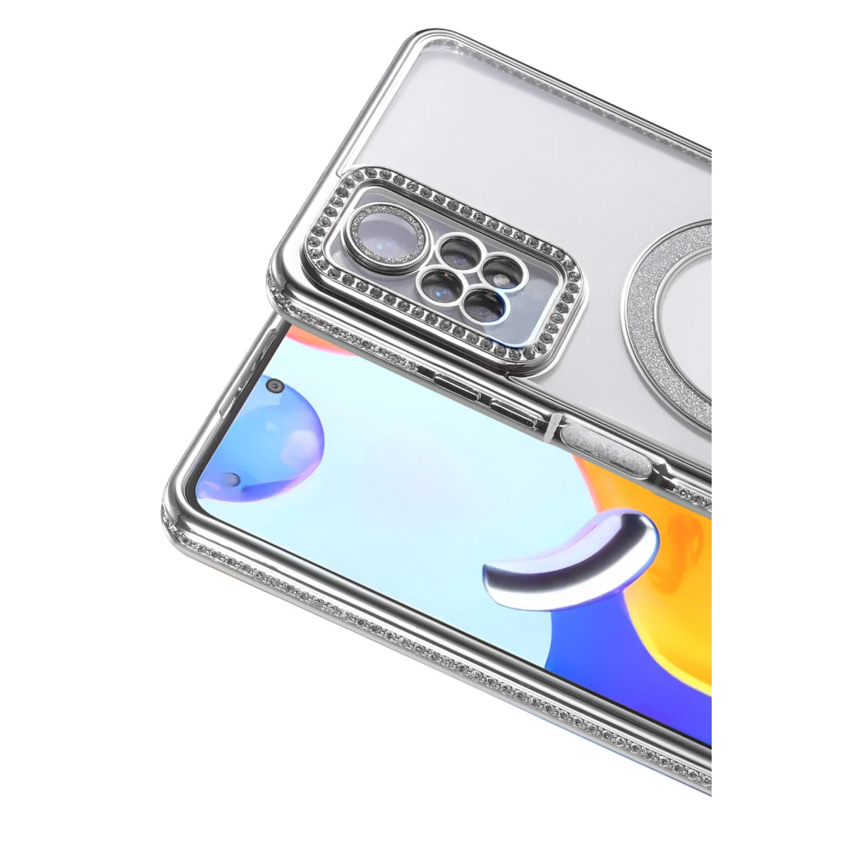 Redmi Note 12 Pro 4G Joke Simli Magneticsafe Kılıf - Gümüş