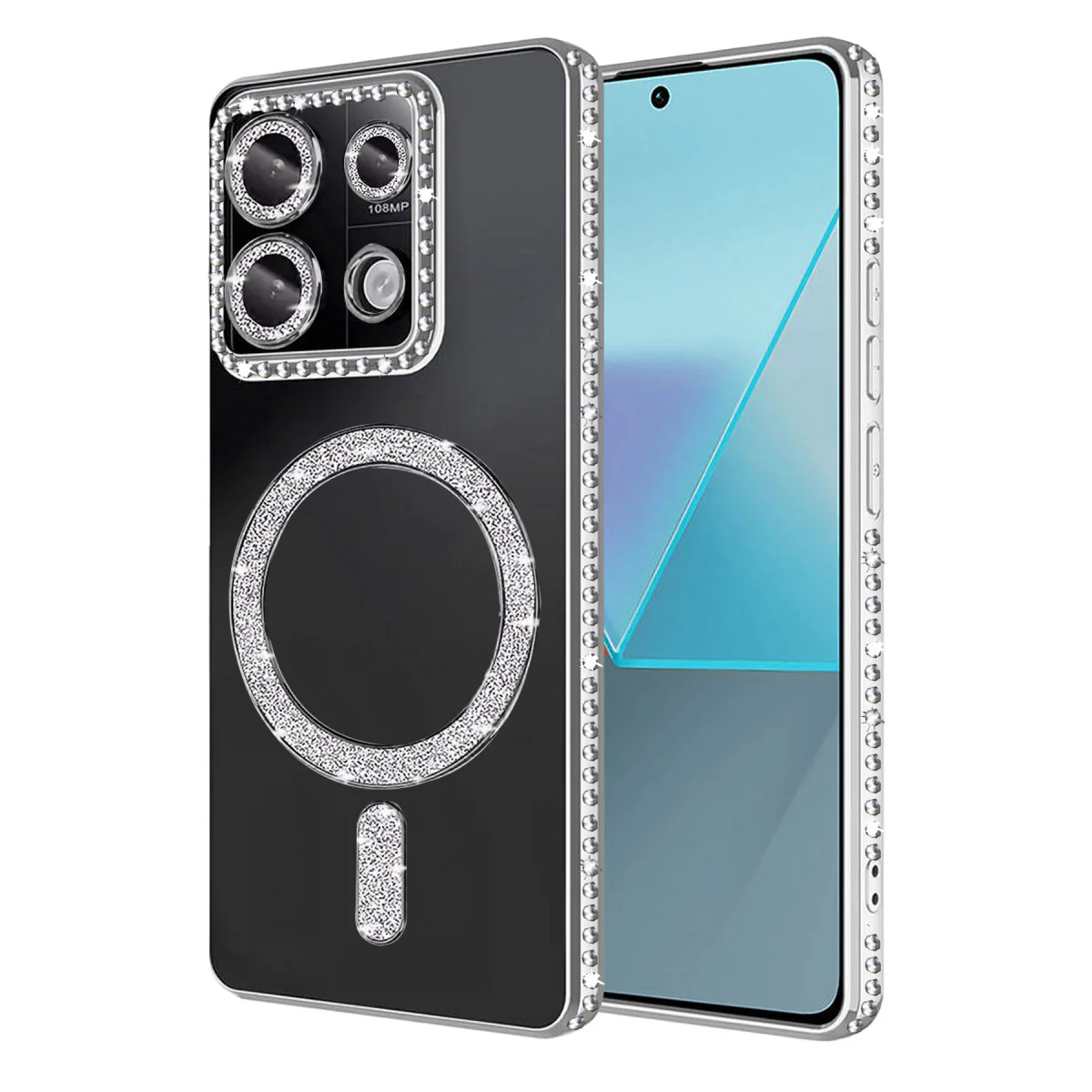 Redmi Note 13 Pro 4G Joke Simli Magneticsafe Kılıf - Gümüş
