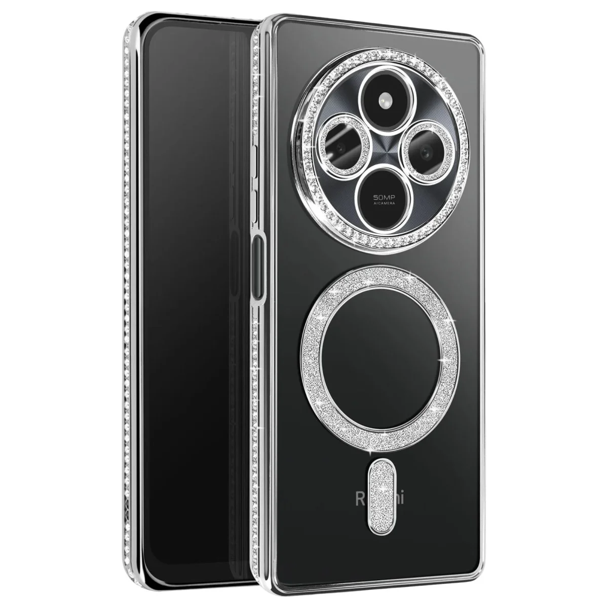 Redmi 14C Joke Simli Magneticsafe Kılıf - Gümüş