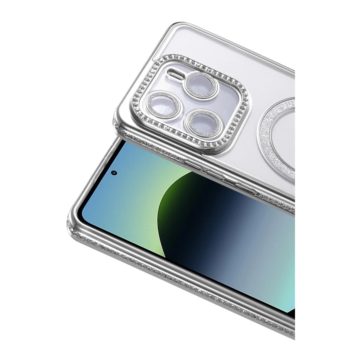 Redmi Note 14 4G Joke Simli Magneticsafe Kılıf - Gümüş