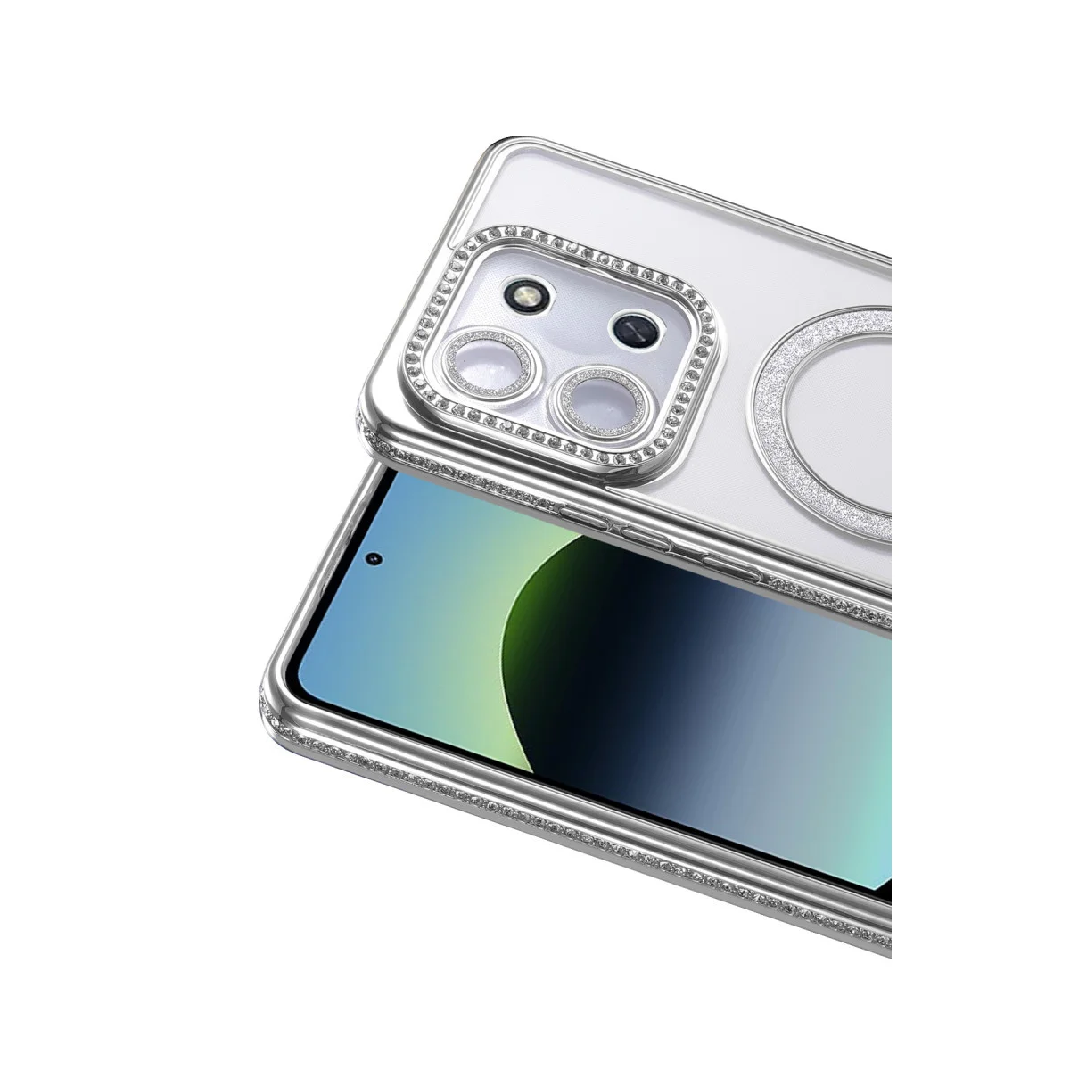Redmi 15C 4G Joke Simli Magneticsafe Kılıf - Gümüş