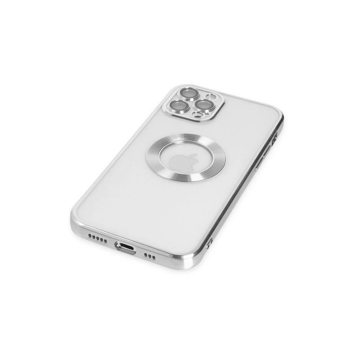 iPhone 12 Pro Kılıf Slot Silikon - Gümüş