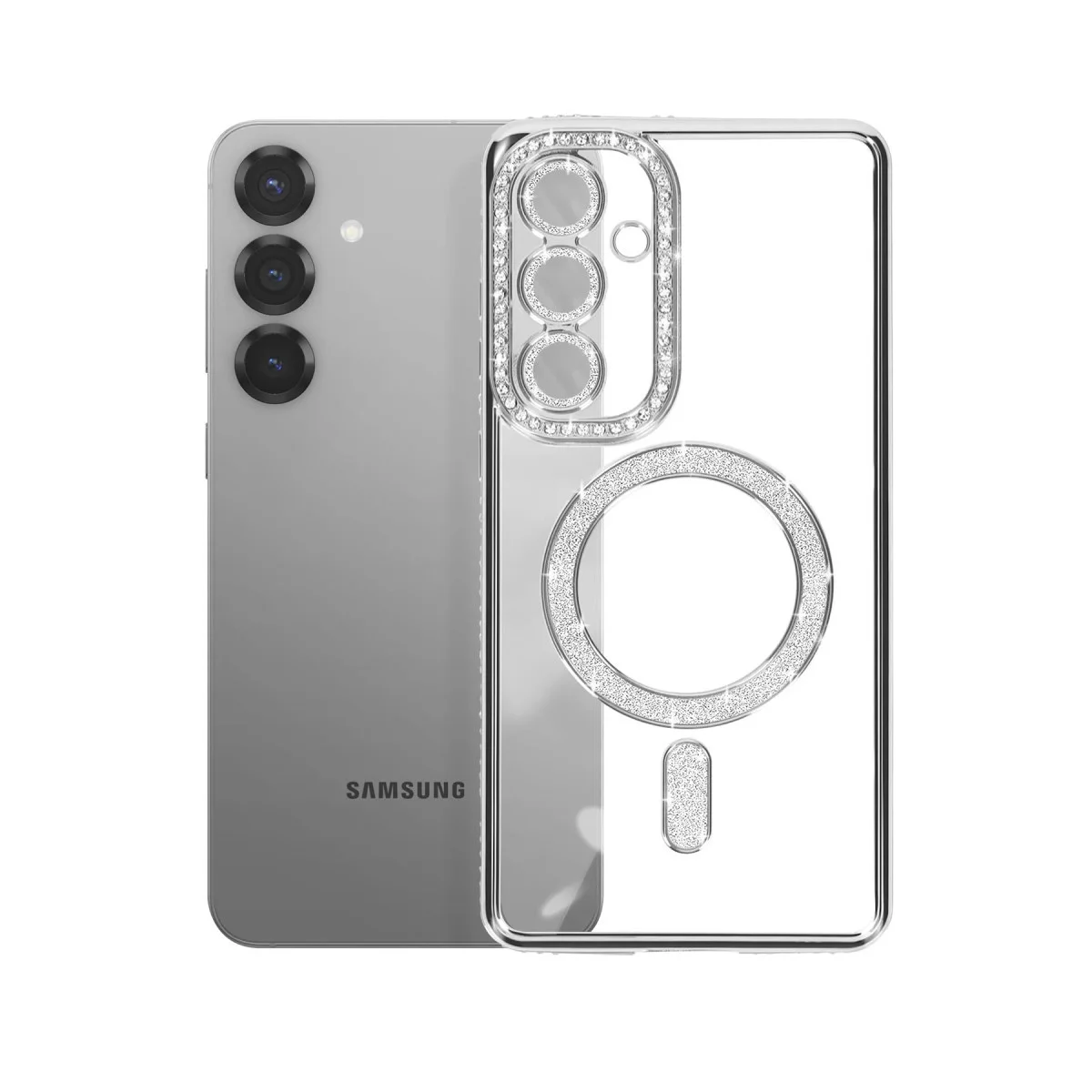 Galaxy A37 5G Joke Simli Magneticsafe Kılıf - Gümüş