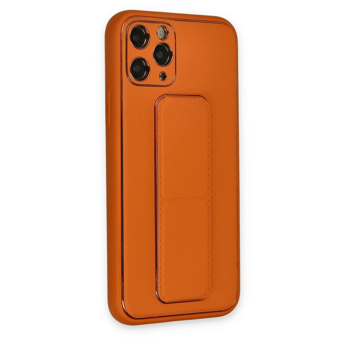 iPhone 11 Pro Kılıf Coco Deri Standlı Kapak - Turuncu