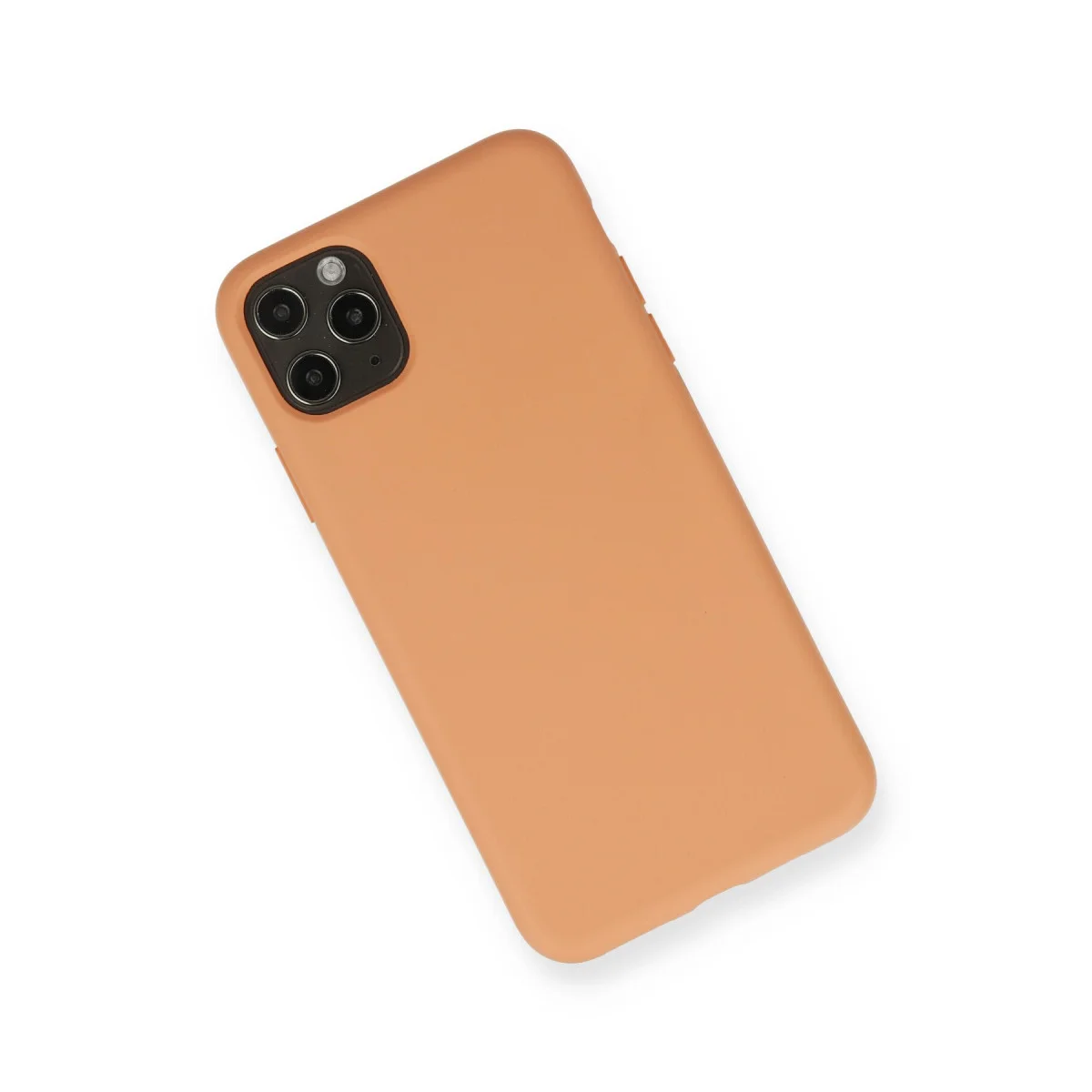 iPhone 11 Pro Max Kılıf Nano içi Kadife Silikon - Mat Turuncu