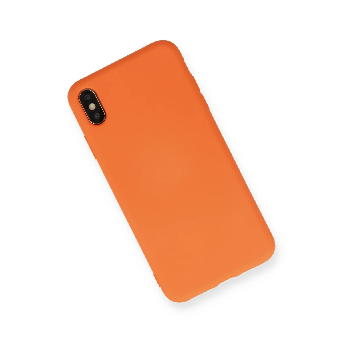 iPhone X Kılıf Nano içi Kadife Silikon - Turuncu