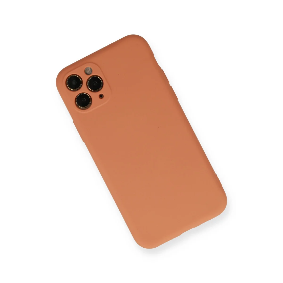 iPhone 11 Pro Kılıf Nano içi Kadife Silikon - Mat Turuncu