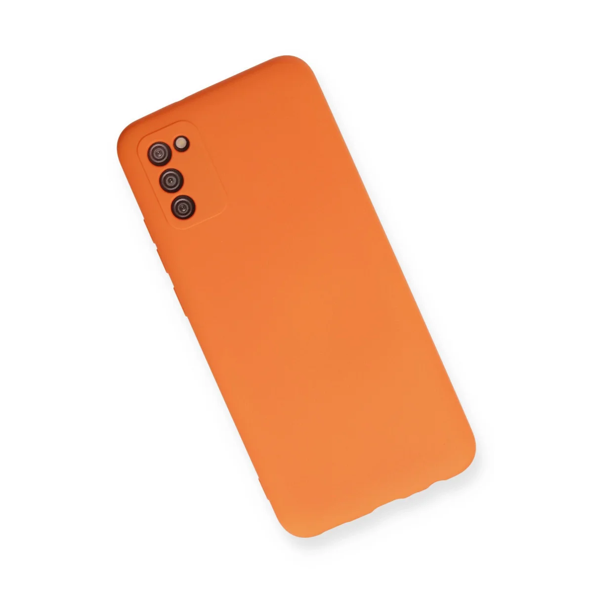 Galaxy A02S Kılıf Nano içi Kadife Silikon - Turuncu
