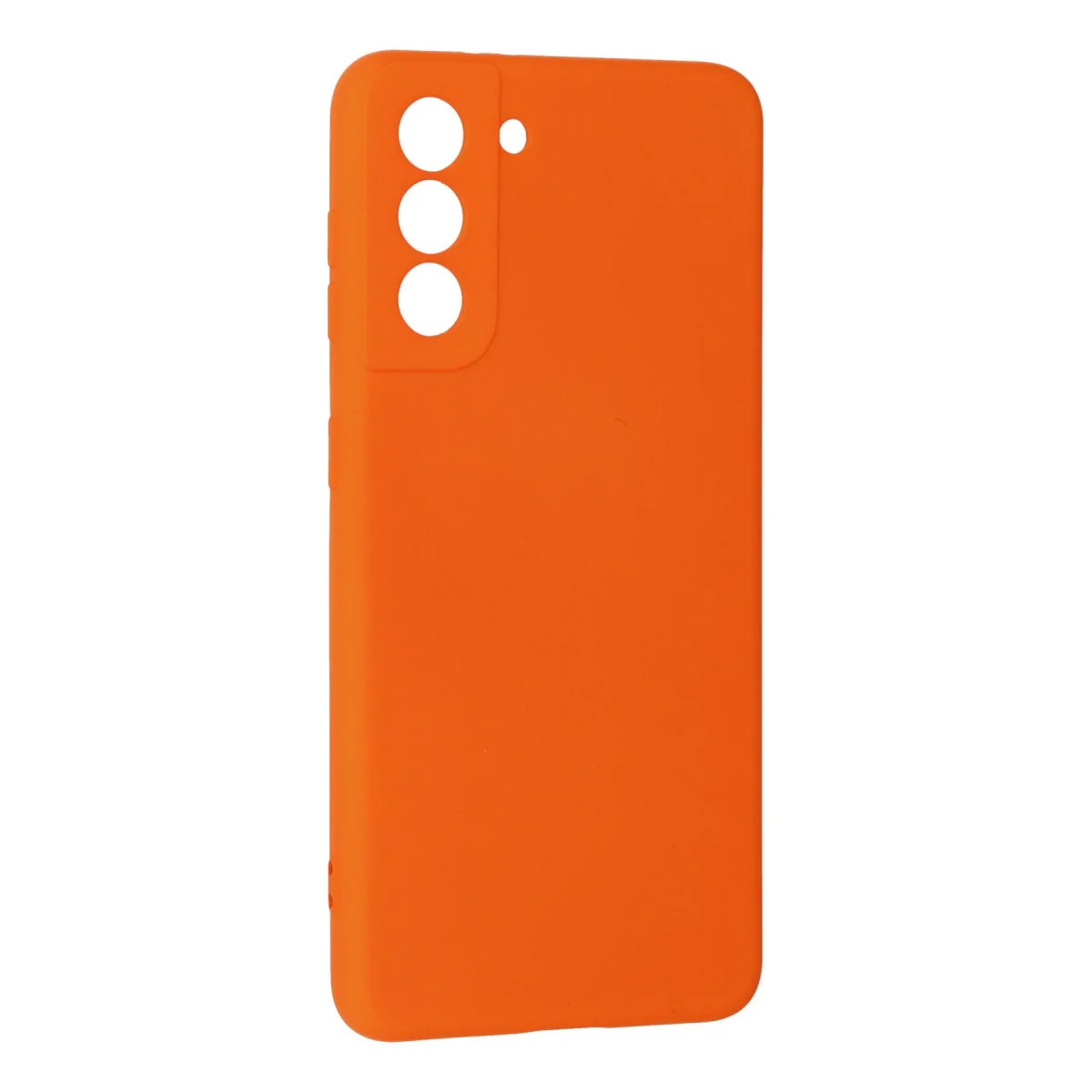 Galaxy S21 Kılıf Nano içi Kadife Silikon - Turuncu