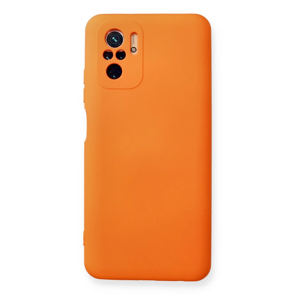 Redmi Note 10 Kılıf Nano içi Kadife Silikon - Turuncu