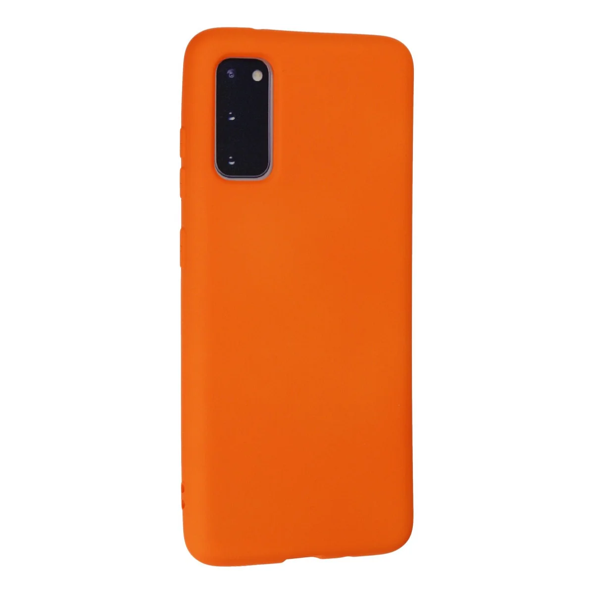 Galaxy S20 Kılıf Nano içi Kadife Silikon - Turuncu